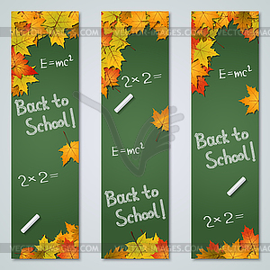 Back to school banners vector set - vector image