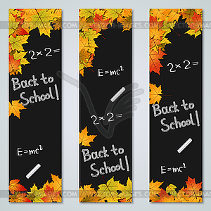 Back to school banners vector set - vector clip art