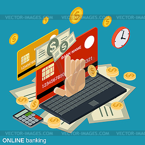 Online banking vector concept - vector clip art