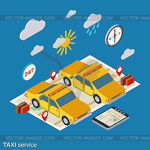 Taxi service vector concept - stock vector clipart