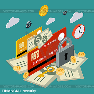 Secure transaction, financial security vector concept - vector clipart / vector image