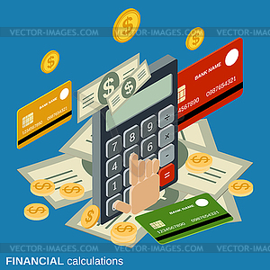 Financial calculations vector concept - vector image