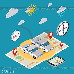 Car rent vector concept - color vector clipart