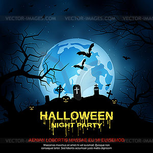 Halloween night vector background - vector image