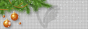 Christmas and New Year vector banner template - vector clipart