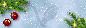 Christmas and New Year vector banner template - vector clip art