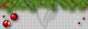 Christmas and New Year vector banner template - vector clipart