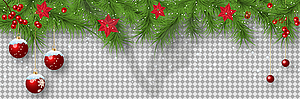 Christmas and New Year vector banner template - vector image