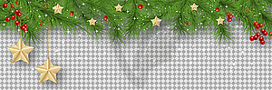 Christmas and New Year vector banner template - vector clipart