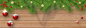 Christmas and New Year vector banner template - vector clipart