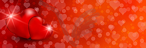 Valentine`s day red banner - vector clipart