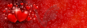 Valentine`s day red banner - vector image