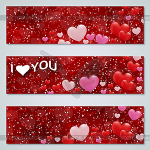 Valentine`s Day banners collection - vector image