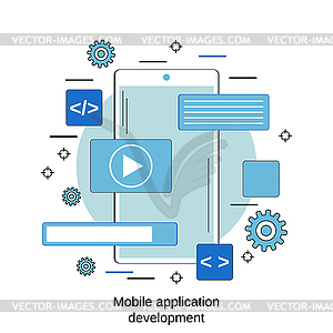 Mobile application development vector concept - vector image