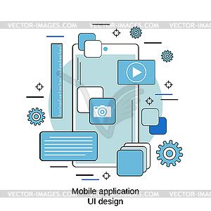 Концепция вектора дизайна пользовательского интерфейса мобильного приложения - клипарт