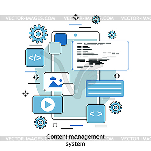 Content management system vector concept - royalty-free vector clipart