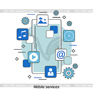 Mobile phone services vector concept - vector clip art