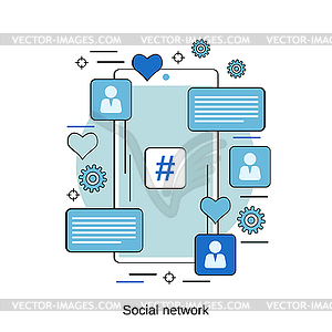 Social network vector concept - vector clipart