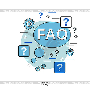 FAQ vector concept - color vector clipart