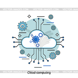 Cloud computing vector concept - royalty-free vector clipart