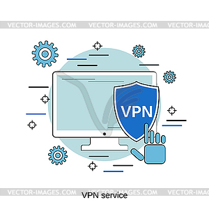 VPN service, secure connection vector concept - vector clip art