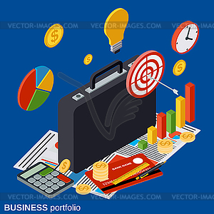 Business portfolio vector concept - vector clipart