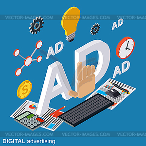 Digital advertising vector concept - vector image