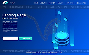 Website landing page vector template - vector image