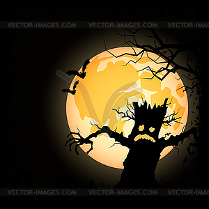 Halloween dark scary night vector background - vector clipart