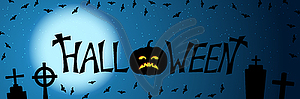 Halloween night vector banner template - vector clipart / vector image