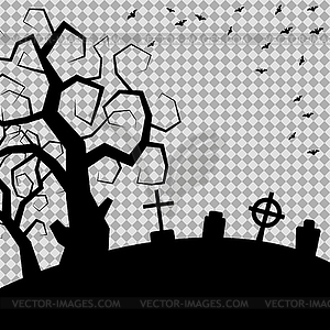 Halloween scary night vector illustration - royalty-free vector clipart