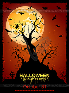 Halloween night flyer vector template - vector image