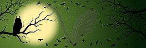 Halloween scary night vector banner template - vector clipart