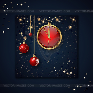 Christmas and New Year retro style vector illustration - vector image