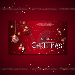 Christmas and New Year card vector template - vector clipart