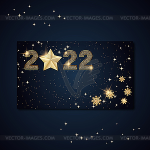 Christmas and New Year card vector template - vector image