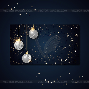 Christmas and New Year card vector template - vector clipart