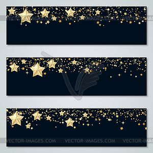 Christmas and New Year vector banners set - vector image