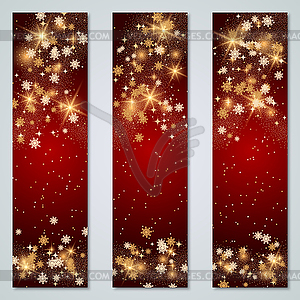 Christmas and New Year vector banners set - vector image