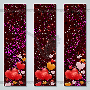 Valentine Day banners vector set - vector clipart