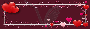 Valentine Day banner vector template - vector clip art