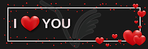 Valentine Day banner vector template - vector clip art