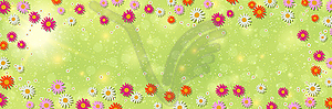 Spring and summer banner vector design template - vector image