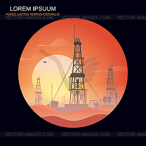 Oil and gas rigs vector illustration - vector clipart