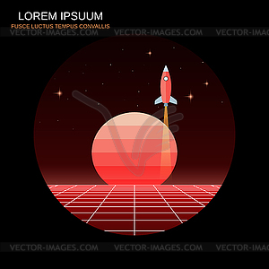 Rocket launch vector illustration - vector clip art