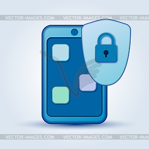 Mobile phone protection vector concept - vector image