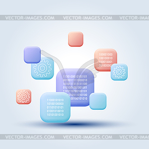 Big data processing vector concept - vector clipart