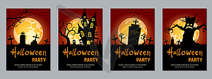 Halloween night flyer vector collection - vector clipart