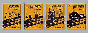 Halloween night flyer vector collection - vector clipart