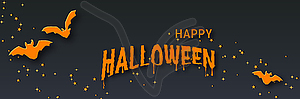 Halloween night banner vector template - vector clipart